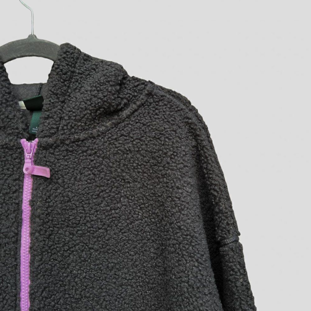 NWT Wild Fable Gray Purple Zipper Sherpa Hooded Quarter Zip Sweatshirt Hoodie - Picture 4 of 9